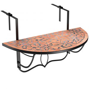Table de balcon tablette suspendue 76 x 40cm en mosaique motif Roma