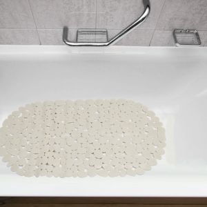 Tapis de baignoire douche antid&eacute;rapant Cr&ecirc;me Ovale 66 x 35 cm Salle de bain