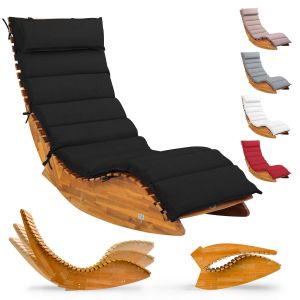 Chaise longue pour sauna Java Acacia certifié FSC® avec revêtement Anthracite