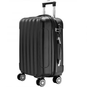 Valise rigide Noir Taille M - Bagage cadenas Malle voyage vacances Transport
