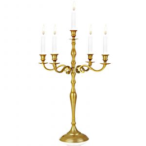 Chandelier 5 branches 60cm Alliage d'Aluminium Dor&eacute;