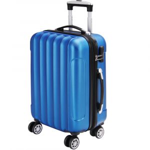 Valise rigide Bleu Taille M - Bagage cadenas Malle voyage vacances Transport
