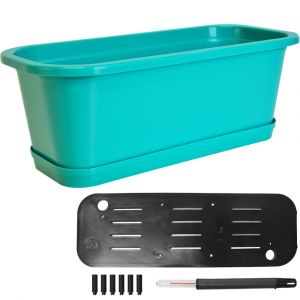 Bac &agrave;&nbsp; fleur Turquoise - 40x18x14,5 cm - Bac R&eacute;servoir Indicateur niveau Jardin