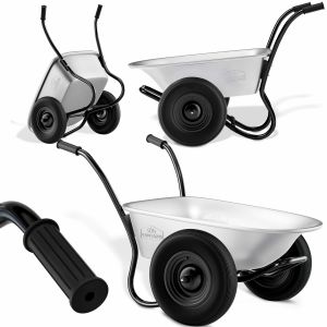 Brouette de jardin 150kg 100L 2 roues avec cuve galvanisée