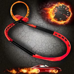 Circuit de course 13 pcs- looping grande vitesse - rampe de lancement motoris&eacute;e
