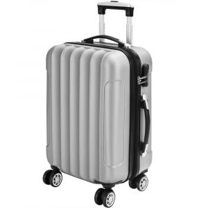 Valise rigide Argent Taille M - Bagage cadenas Malle voyage vacances Transport