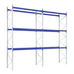 Rayonnages &agrave; palettes en kit complet Bito l 14300 x p 1100 x H 5500 montants galvanis