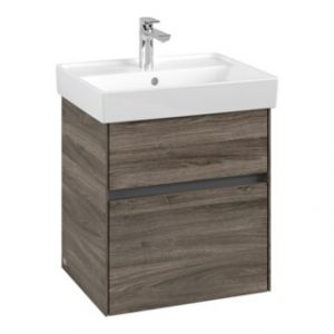 V&B Collaro Meuble sous lavabo 51x54,6x41,4 cm, vasque centrale, ch&ecirc;ne pierre