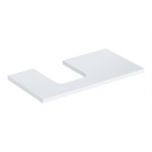 Geberit Plan Vasque One 90x3x47cm, blanc laqu&eacute; brillant, d&eacute;coupe gauche