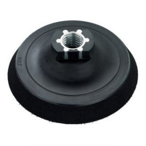 Plateau auto-agrippant &Oslash; 100 mm, filet int&eacute;rieur M 14 et trou au centre, pour meuleuse &agrave; eau metabo