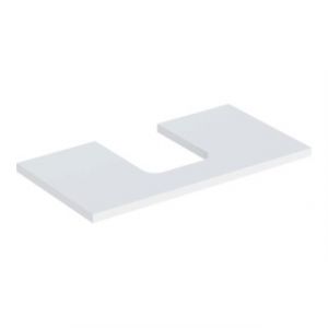 Geberit Plan vasque One 90x3x47cm, blanc laqu&eacute;, d&eacute;coupe centrale