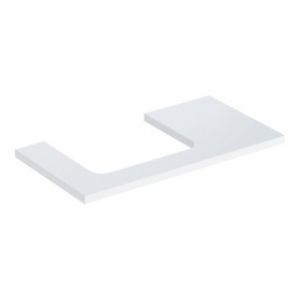 Geberit Plan de vasque One 90x3x47 cm, blanc laqu&eacute; brillant, d&eacute;coupe &agrave; gauche