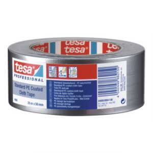 Adh&eacute;sif toil&eacute; tesaband&reg; Standard 4688 argent mat L. 25 m l. 50 mm Rouleau