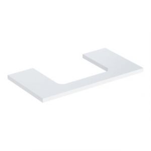 Geberit Plan de vasque One 90x3x47 cm, blanc laqu&eacute; brillant, avec d&eacute;coupe
