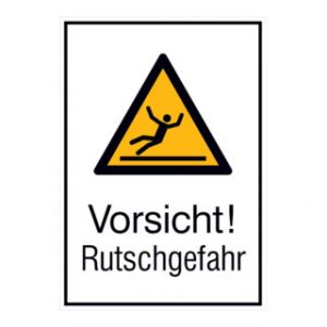 SafetyMarking Panneau d'avertissement Aluminium L262xH371 mm Attention Sol glissant