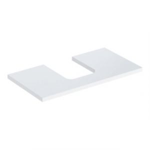 Geberit Plan de vasque One 90x3x47cm, blanc laqu&eacute; brillant, avec d&eacute;coupe