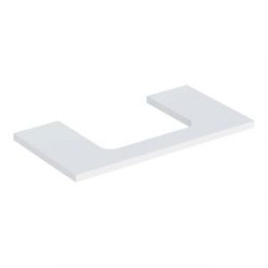 Geberit Plan de lavabo One 90x3x47 cm, blanc/laqu&eacute;, d&eacute;coupe centrale