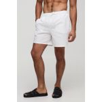 Maillot de bain mi-long à rayures homme - blanc - M, blanc