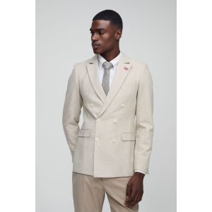 Blazer croisé cintré texturé homme - pierre - 36, pierre