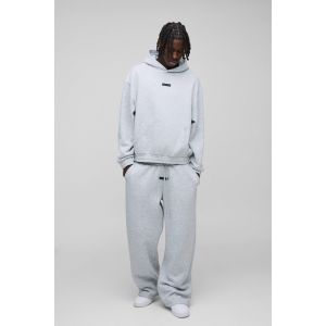 Survêtement oversize avec sweat à capuche et écusson homme - gris - XL, gris