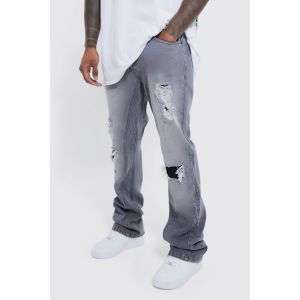 Jean slim déchiré et réparé homme - gris - 36, gris