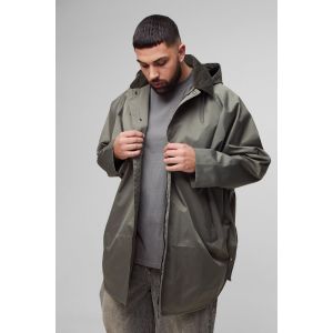 Grande taille - Parka à capuche en velours côtelé homme - kaki - XXL, kaki