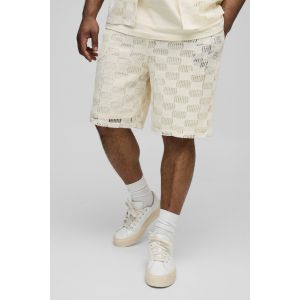 Grande taille - Short à carreaux homme - pierre - XXXL, pierre