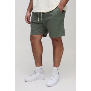 Grande taille - Short slim à taille élastiquée homme - kaki - 42, kaki