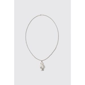 Collier à pendentif crâne strassé homme - argent - ONE SIZE, argent