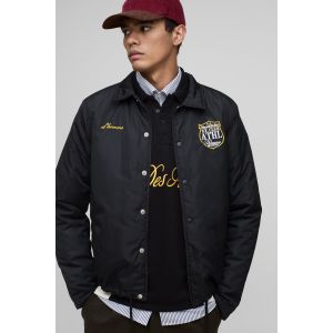 Veste universitaire matelassée en nylon homme - noir - XL, noir