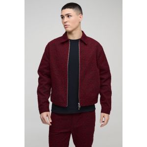 Veste Harrington oversize à imprimé léopard homme - rouge - L, rouge