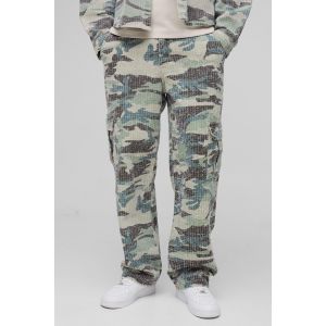 Tall - Jean cargo large à imprimé camouflage homme - kaki - 34, kaki