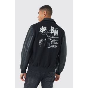Veste universitaire à écusson astro homme - noir - M, noir