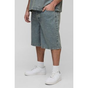 Grande taille - Bermuda en jean délavé homme - gris - 42, gris