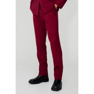 Pantalon droit habillé à écussons homme - bordeaux - 34, bordeaux