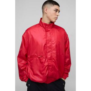 Veste de survêtement oversize à col montant homme - rouge - S, rouge