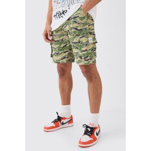 Short cargo large à imprimé camouflage homme - kaki - 32, kaki