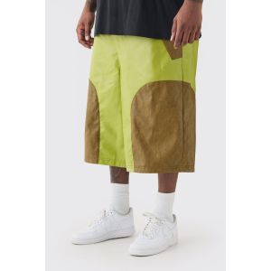 Grande taille - Bermuda color block homme - vert - 42, vert