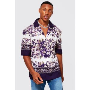Chemise ample à imprimé baroque homme - violet - M, violet