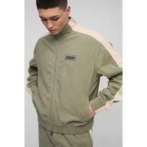 Veste oversize en velours côtelé à col cheminée homme - vert - XL, vert