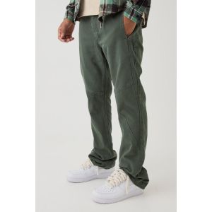 Jean flare slim à empiècements homme - kaki - 32R, kaki