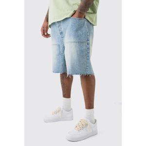 Grande taille - Short charpentier en jean délavé homme - light wash - 42, light wash