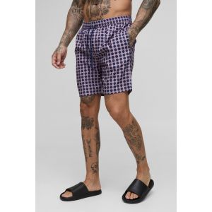 Tall - Short de bain mi-long à carreaux homme - bleu - 2XL, bleu
