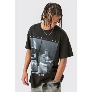 T-shirt oversize imprimé Mohamed Ali homme - noir - M, noir