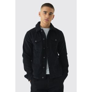 Veste en velours côtelé à col en synthétique homme - noir - XL, noir
