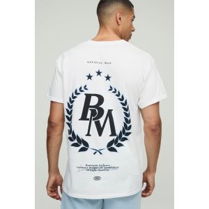 T-shirt oversize universitaire à écusson homme - blanc - S, blanc
