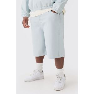 Grande taille - Bermuda surteint en jean homme - bleu - 42, bleu