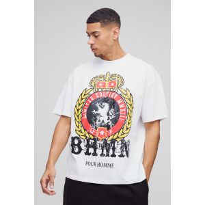 T-shirt oversize à col montant et écusson homme - blanc - S, blanc