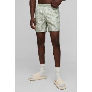 Short de bain mi-long à carreaux homme - vert - XL, vert