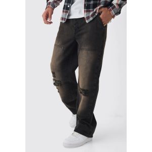 Jean charpentier large délavé homme - marron - 32R, marron